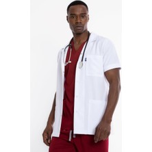 Uçak Medikal Beyaz Ceket Boy, Kısa Kol, Klasik Yaka, Doktor Önlüğü