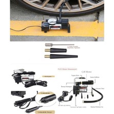 Metal Gövdeli Büyük Piston Oto Lastik Şişirme Pompası 150 Psi Çakmaklık Girişli (%100 Bakır Sargılı)