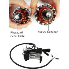 Metal Gövdeli Büyük Piston Oto Lastik Şişirme Pompası 150 Psi Çakmaklık Girişli (%100 Bakır Sargılı)