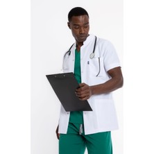 Uçak Medikal Beyaz Ceket Boy, Kısa Kol, Hakim Yaka, Doktor Önlüğü