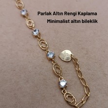 Hazemy Göz Alıcı Xuping Marka Altın Tonlu Akuamarin Taşlı Bileklik