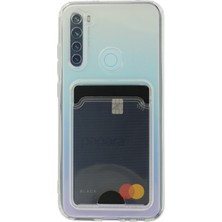 Bilişim Aksesuar Xiaomi Redmi Note 8 Kılıf Kartlıklı Şeffaf Kart Koymalı Silikon Yumuşak Kapak Kılıf- Şeffaf