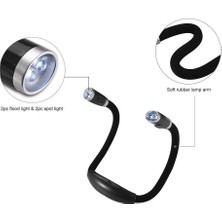 Taşınabilir Esnek Boyun LED Okuma Lambası | Eller Serbest Işık | 4 LED Ayarlanabilir Işık | Göz Yormayan Aydınlatma | Kamp, Kitap, Gece Çalışmaları Için Uygun | Pilli Kullanım