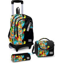 Coral High Kids Siyah Karikatür Desenli 3’lü Okul Çanta Seti SET0123974