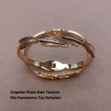Hazemy Göz Alıcı Yaprak Detaylı Taşlı Kelepçe Bileklik