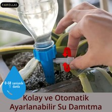 3lü Ayarlanabilir Damlama Sulama Valfi, Bitkiler Için Şişe Adaptörlü Tatil Sulama Sistemi