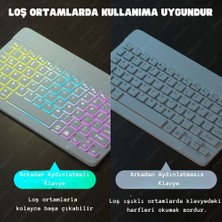 Bluetooth+2.4ghz Kablosuz Işıklı Klavye Mouse Seti | 2 Mod 7 Renk | Ultra Ince | Android/ios/windows/mac Uyumlu | Dpı Ayarlı | Taşınabilir ve Sessiz Tasarım