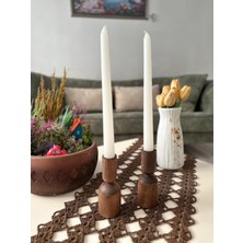Sammwood Doğal Ahşap Şamdan , Mumluk (Tekli) Kayın Ağacından