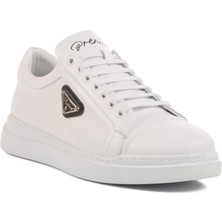 Ayakmod Premium 2040 M Siyah-Beyaz  Deri Erkek Sneaker