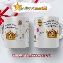 Hediyeci Market Prens Karakter Temalı Beyaz Kupa Bardak - Hmk-00117-03 Ve Hmk-00117-04