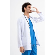 Uçak Medikal Beyaz Ara Boy, Hakim Yaka, Doktor Önlüğü