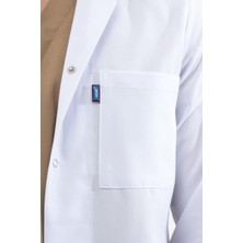 Uçak Medikal Beyaz Ara Boy, Klasik Yaka, Doktor Önlüğü