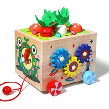 Toy Çocuk Ahşap Hepsi Bir Arada Şekil Eşleştirilmiş Yapı Blokları Piyano Boncuk Römorkör Oyuncakları (Yurt Dışından)