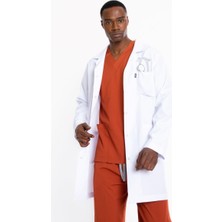 Uçak Medikal Beyaz Uzun Boy Klasik Yaka Doktor Önlüğü