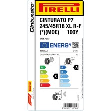 Pirelli 245/45 R18 100Y R-F Cınturato P7 (*)(Moe) Xl Oto Yaz Lastiği (Üretim Yılı:2025)