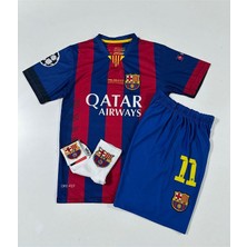 Breathless F.C B.A.R.C.E.L.O.N.A 2015 Şampiyonlar Ligi Finali Neymar Jr. Nostalji Çocuk Forması (Armalı Set)