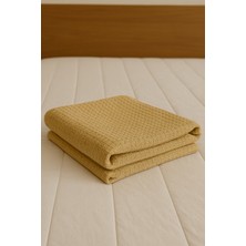 Doğal Pamuklu Çok Amaçlı Sarı Örtü - (170 x 210  cm ) Nefes Alan, Yumuşak Dokulu