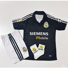 Bysportakus R.Madridd 2004/05 Sezon D.A.V.İ.D B.E.C.K.H.A.M Nostalji Çocuk Forması Armalı Set (Black)