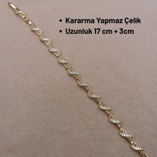 Hazemy Göz Alıcı Altın Rengi Zirkon Taşlı Şık Xuping Bileklik