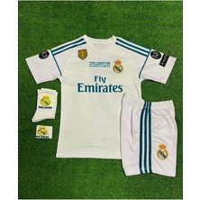 Bysportakus R.Madridd 2018 Kiev Şampiyonlar Ligi Finali Cristiano Ronaldo Çocuk Forması (Armalı)