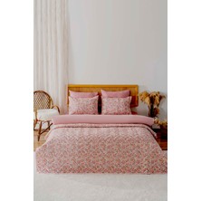 Pembe Bahar Çift Kişilik Nevresimli Pike Takımı - 7 Parça Çeyiz Seti