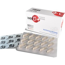 WellDo Well Mind Panax Ginseng Kırmızı Kore Ginsengi Doğal Takviye Edici Gıda