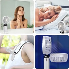 Enshall Mini Masa Üstü ve Asma Ipli Vantilatör LCD Ekranlı  Taşınabilir  Şarjlı Mini Fan