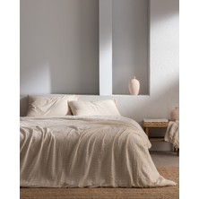 Madame Coco Agnes Tek Kişilik Müslin İpliği Boyalı Lastikli Nevresim Takımı - Bej