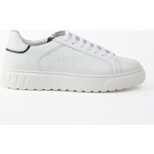 Malta Hakiki Deri Beyaz Soft Baskılı Eva Hazır Taban Sneaker