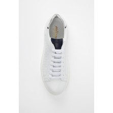 Malta Hakiki Deri Beyaz Soft Baskılı Eva Hazır Taban Sneaker