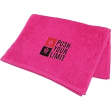 Nakışlı Sporcu Havlusu Ter Emici Pamuklu Fitness Plates Tenis Spor Havlusu