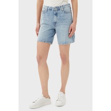 Tommy Hilfiger Pamuklu Regular Fit Normal Bel Kot Short Bayan Short WW0WW45505 1AC