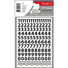 Tanex STC-574 Rakam Etiketi 10MM Şeffaf 2 Li Paket