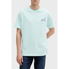 Tommy Jeans Baskılı % 100 Pamuk Relaxed Fit Bisiklet Yaka T Shirt Erkek T Shirt DM0DM20768 L6V