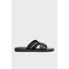 Tommy Hilfiger Deri Logolu Sandalet Erkek Sandalet FM0FM05415 Bds