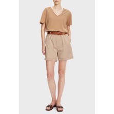 Tommy Hilfiger Pamuk Karışımlı Regular Fit Normal Bel Cepli Short Bayan Short WW0WW44762 Aeg