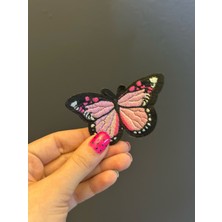 Gönülden Tasarım 8x6 cm Nakış Işleme Kelebek Arma Dikiş Aksesuarı Aplike
