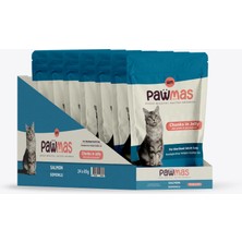 Pawmas Pouch Pawmas Somonlu Kısırlaştırılmış Yaş Kedi Maması 85X24AD