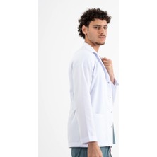 Uçak Medikal Beyaz Ceket Boy, Uzun Kol, Klasik Yaka, Doktor Önlüğü