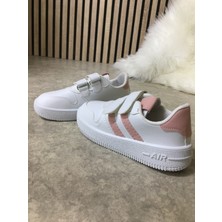 Nstil Günlük Kız Erkek Çocuk Spor Ayakkabı Sneaker Cırtlı Çift Şeritli Rahat Hafif  ZL001