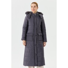 Ahval Şişme Kadın Kışlık Kaban Elyaf Dolgulu Kapşonlu 6043