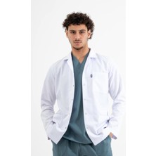 Uçak Medikal Beyaz Ceket Boy, Uzun Kol, Klasik Yaka, Doktor Önlüğü