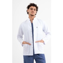 Uçak Medikal Beyaz Ceket Boy, Uzun Kol, Hakim Yaka, Doktor Önlüğü