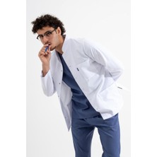 Uçak Medikal Beyaz Ceket Boy, Uzun Kol, Hakim Yaka, Doktor Önlüğü