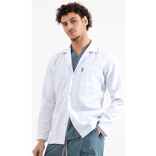 Uçak Medikal Beyaz Ceket Boy, Uzun Kol, Klasik Yaka, Doktor Önlüğü
