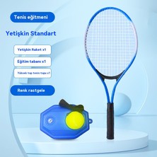Yuanbao Tenis Eğitmeni Tek Kişi Fitness Egzersiz Rebound Tenis Raket Seti Otomatik Rebound Tenis (Yurt Dışından)