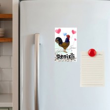 Çizimli Denizli Horozu Magnet