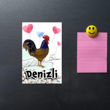 Çizimli Denizli Horozu Magnet