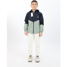 M&A Kids Su Geçirmez Hava Geçirmez Iki Renk Şık Erkek Yağmurluk