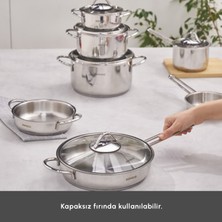 Karaca Ada 12 Parça Indüksiyon Tabanlı Çelik Çeyiz Tencere Seti V2
